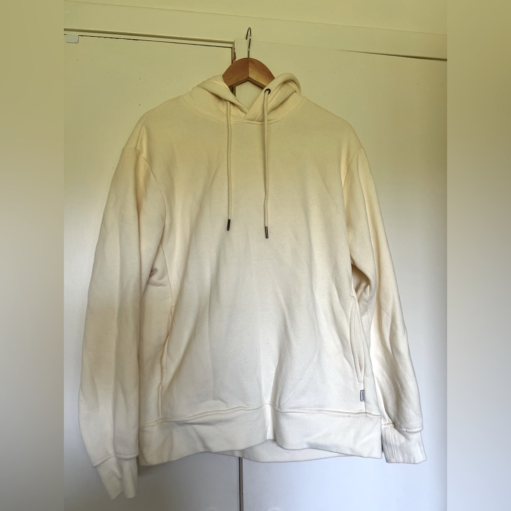 Men’s Rhythm Classic Fleece Pullover Hoodie - white/cream - size M